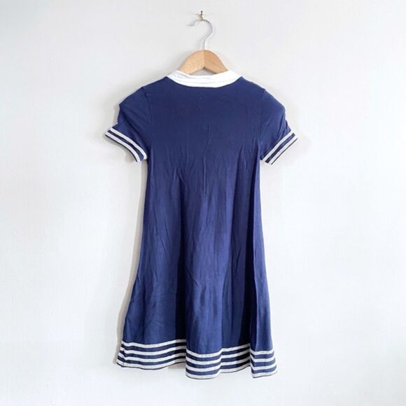 Junior Gaultier Girls Navy Sailor Dress 8A – Nautical Stripe Preppy Classic - Picture 3 of 8